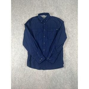 Field & Stream Button Up Shirt Men's Medium Long Sleeve Blue Outdoor Fishing